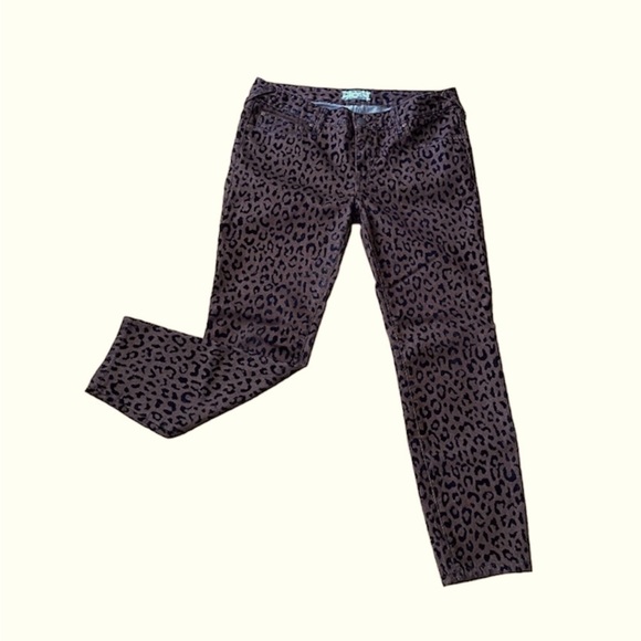 Free People Leopard Print Skinny Jeans Size 30 - Picture 1 of 6